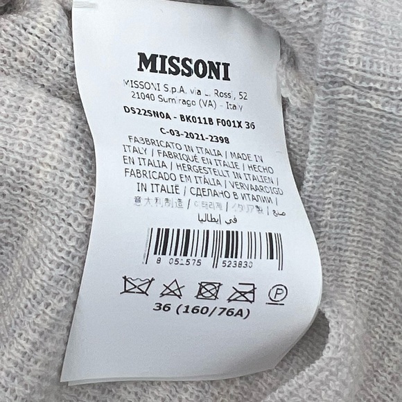 Missoni Sweater Wool Long Sleeve Polo Pullover Sweater SZ 36 XS - Picture 11 of 13